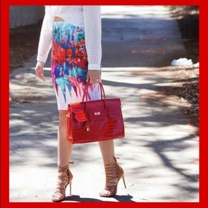 Drippy floral pencil skirt 🚫trade